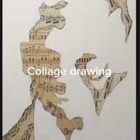 Collage drawing of D. (with studies)