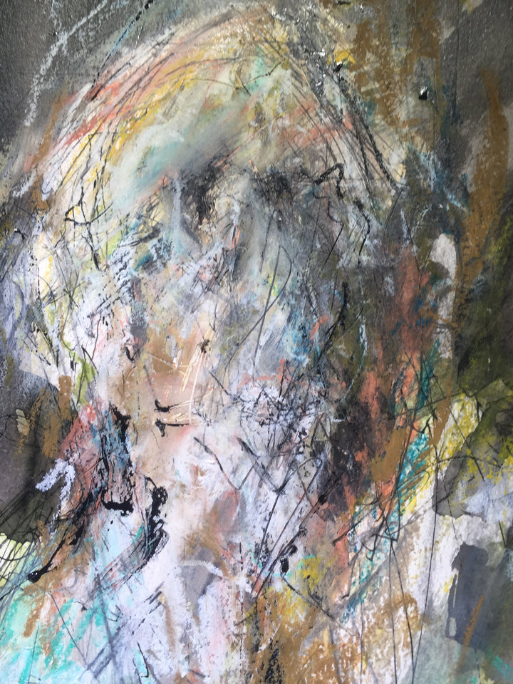 Self portrait impasto mixed media