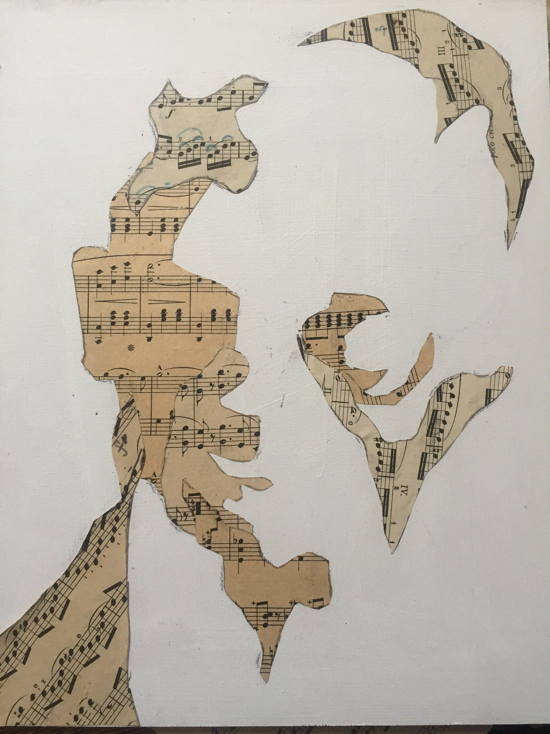 Collage drawing of D. (with studies)