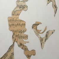 Collage drawing of D. (with studies)