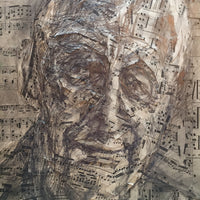 Collage drawing of D. (with studies)