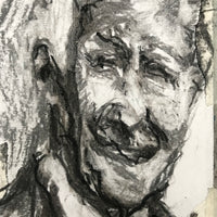 Collage drawing of D. (with studies)